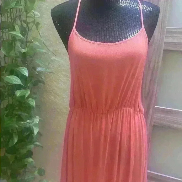 UmGee Boho Rust Color Tiered Maxi Dress Size L - Picture 6 of 6